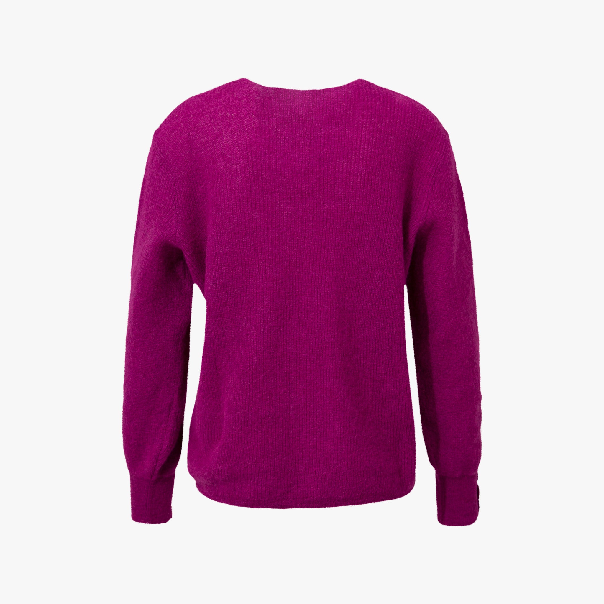 V-Neck Rippenpulli | violett