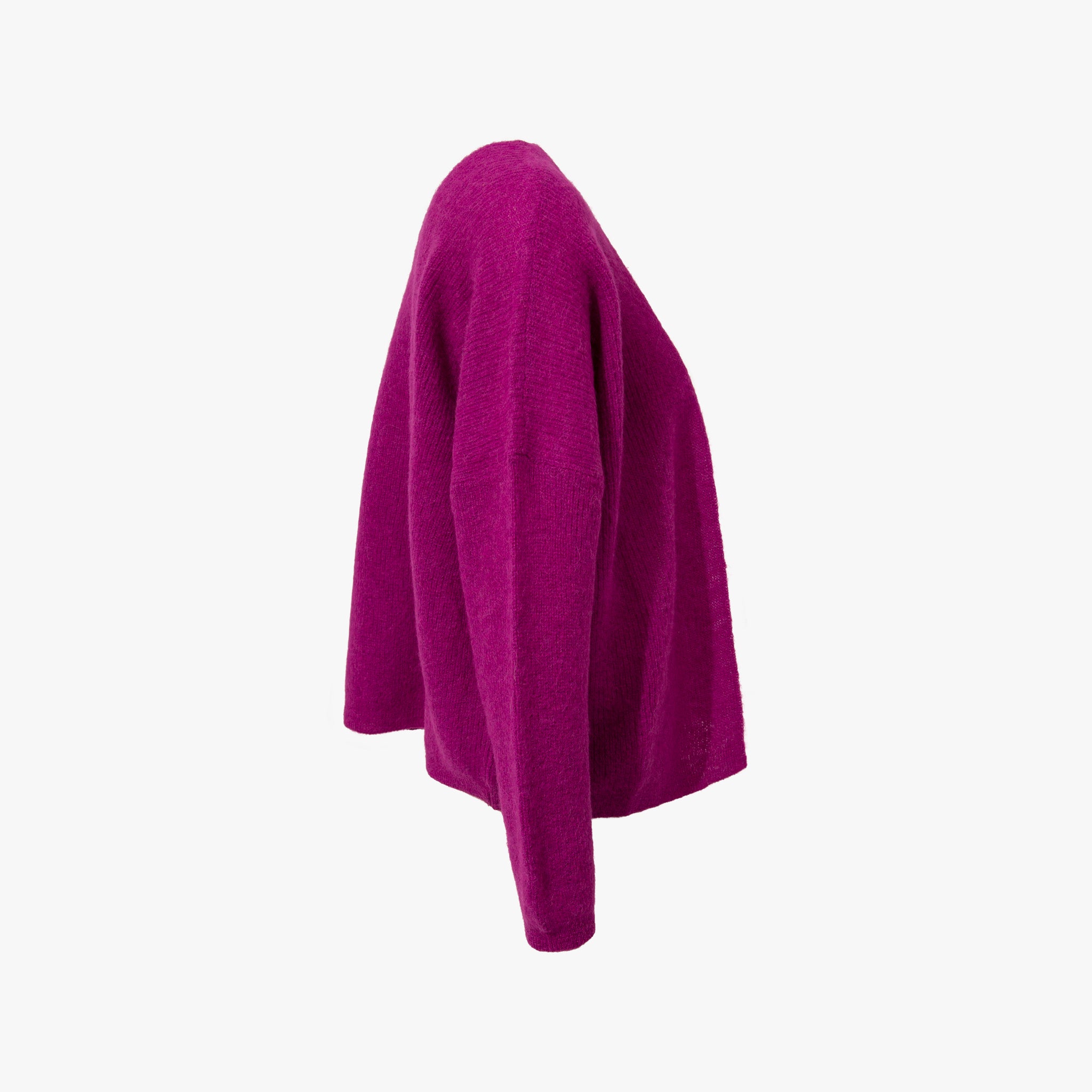 Cardigan Rippe open | violett