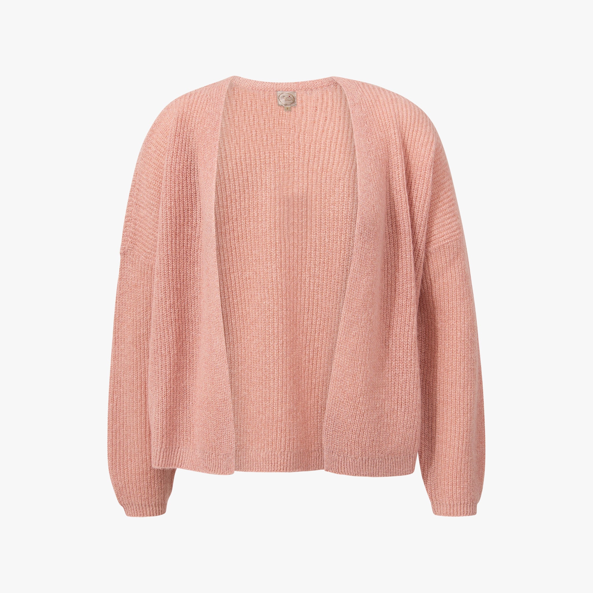 Cardigan Rippe open | rose