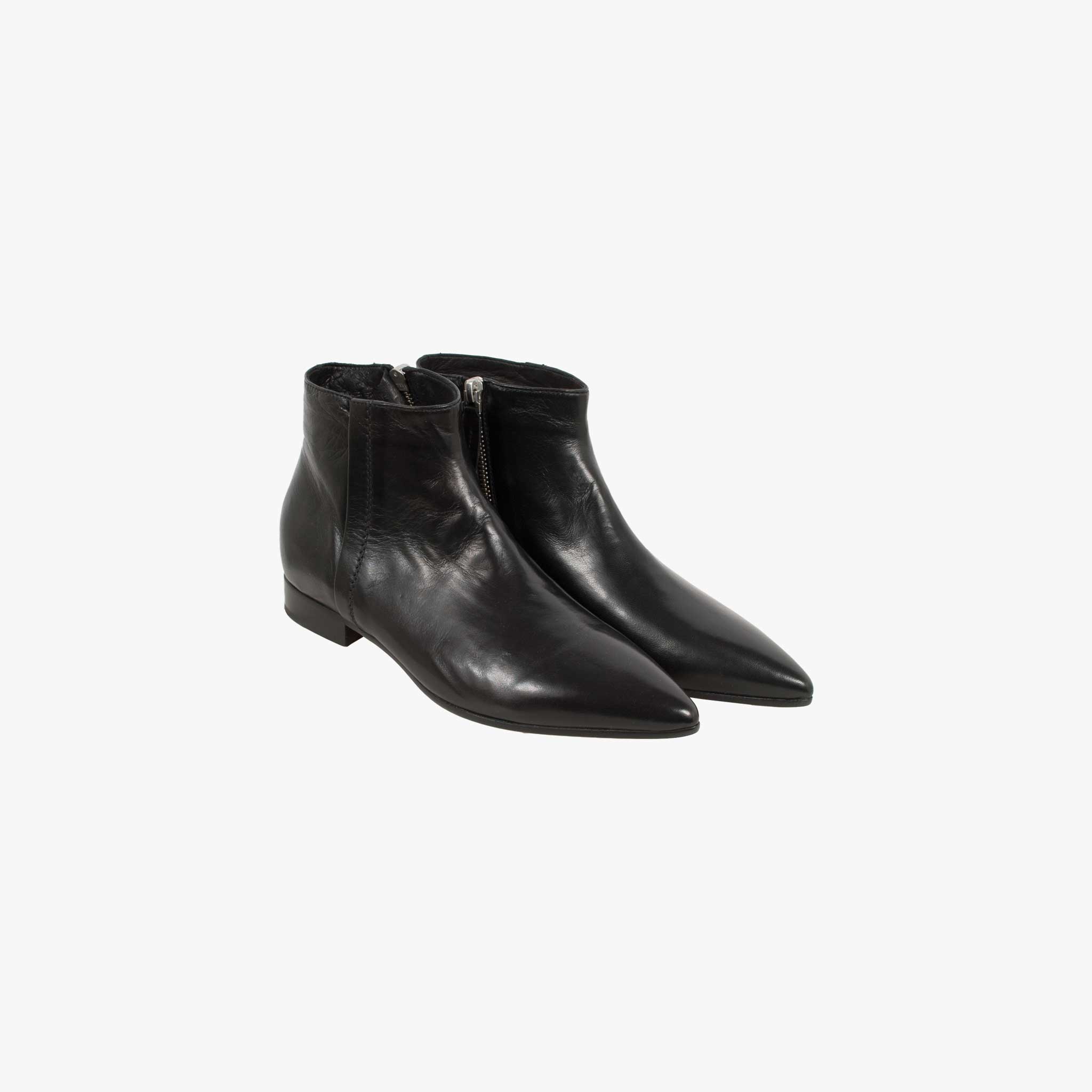 Pomme D'or Stiefelette Glattleder spitz | schwarz