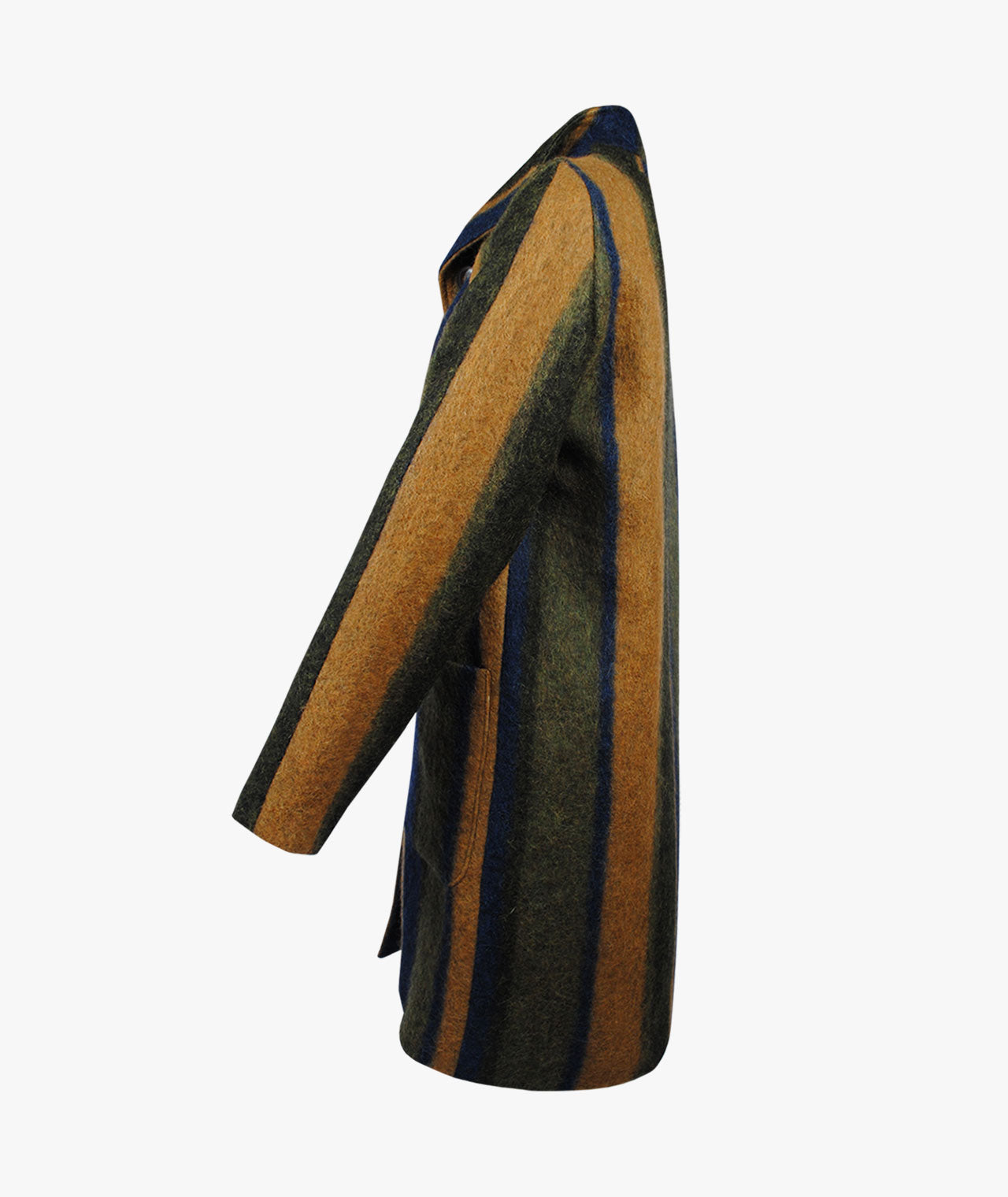 Kurzmantel Streifen | blau-grün