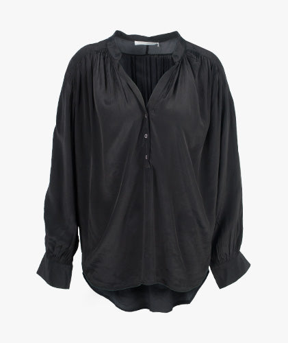 Bluse uni (schwarz, XXS) | schwarz