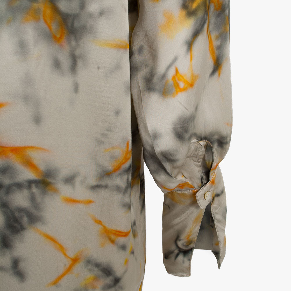 Kaftankleid Batik, Detail Ärmel | grau