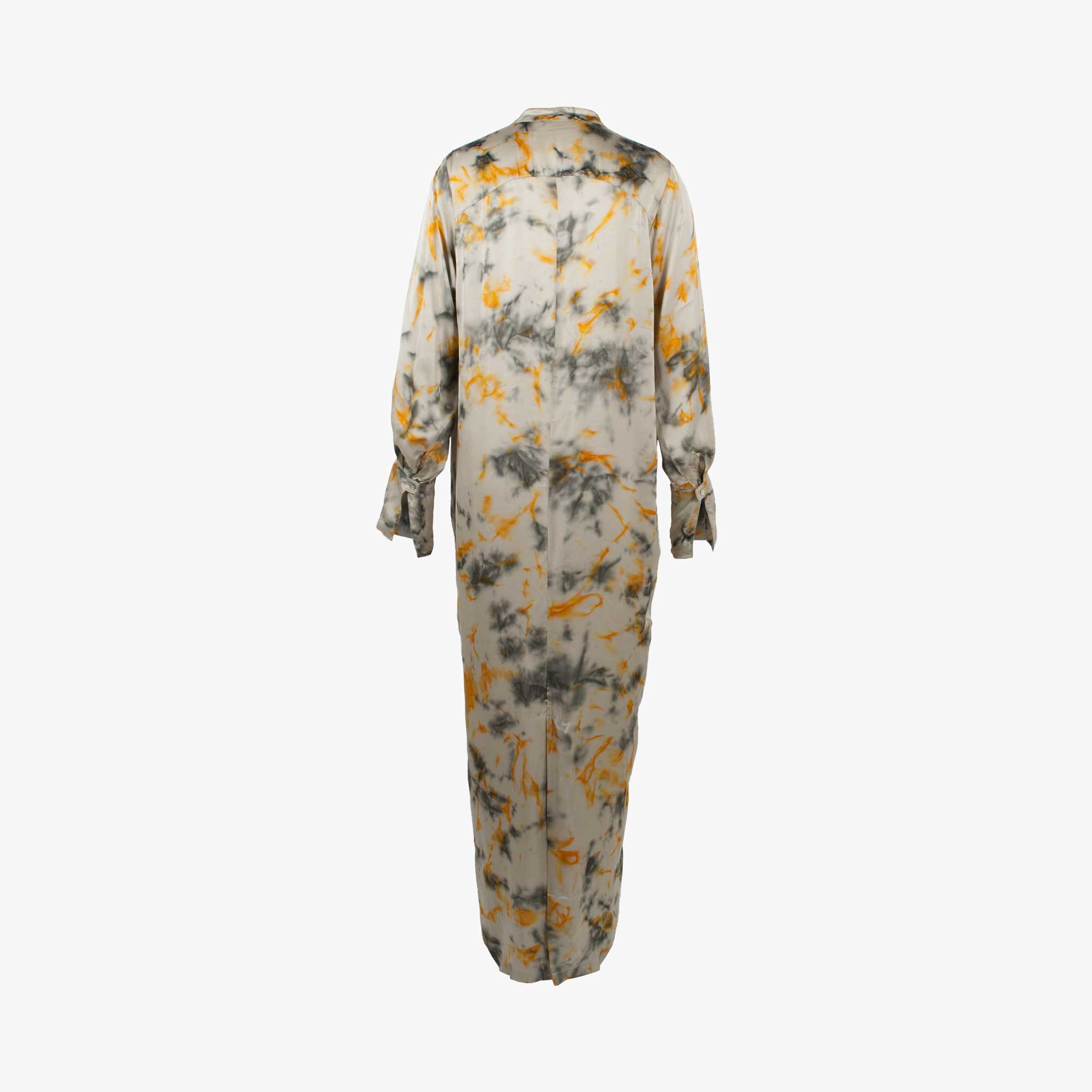 Kaftankleid Batik, Rückenansicht | grau