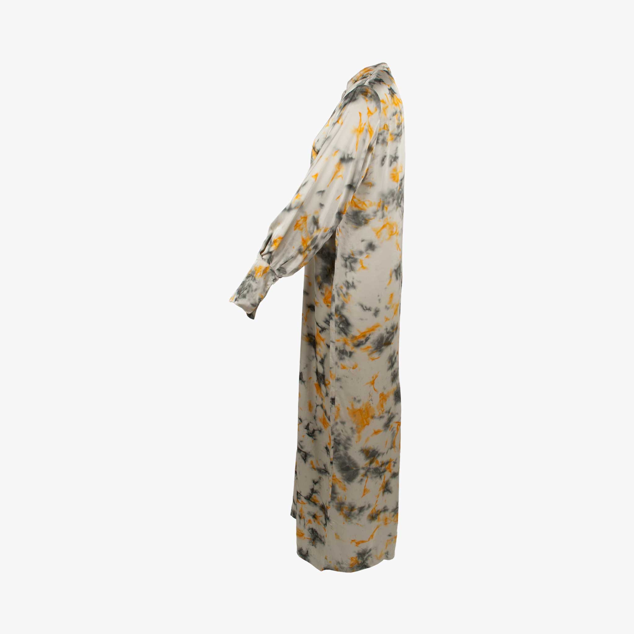 Kaftankleid Batik, Seitenansicht | grau