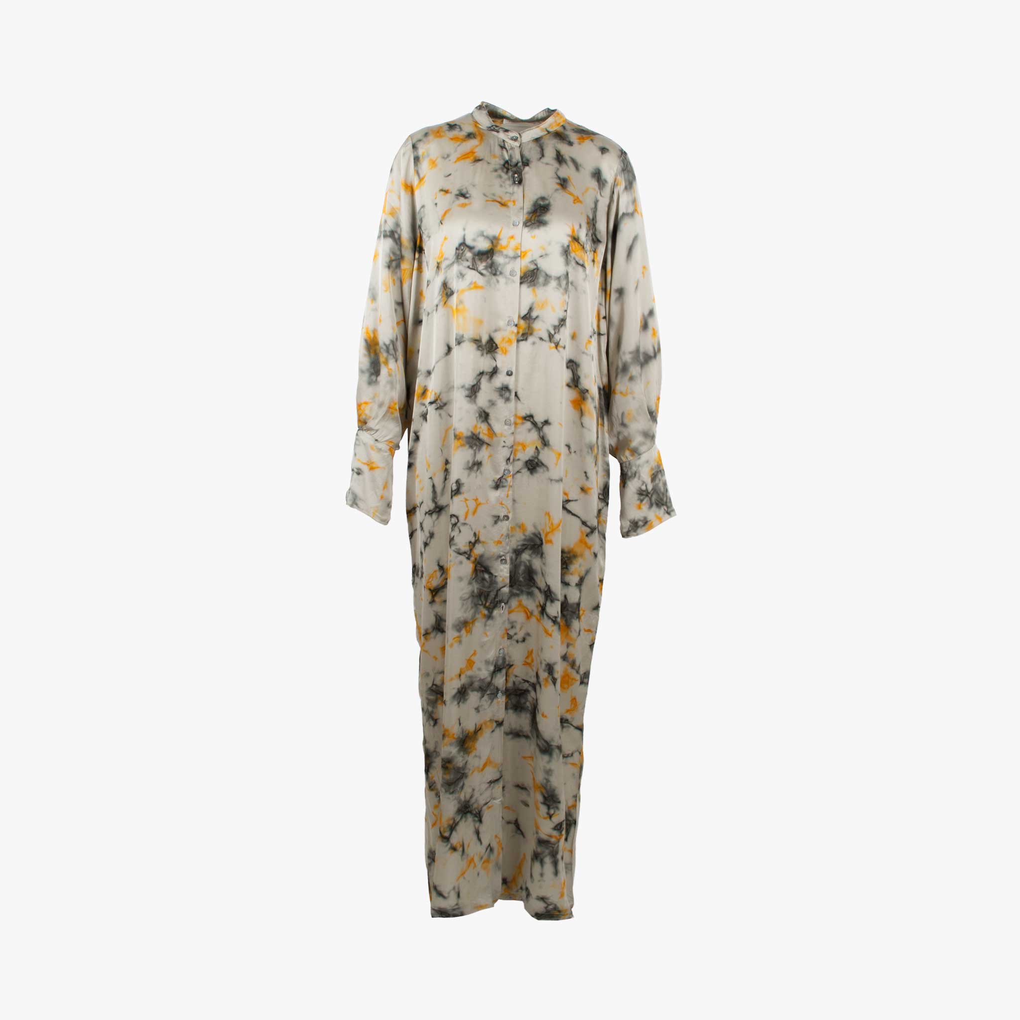 Kaftankleid Batik, Vorderansicht | grau