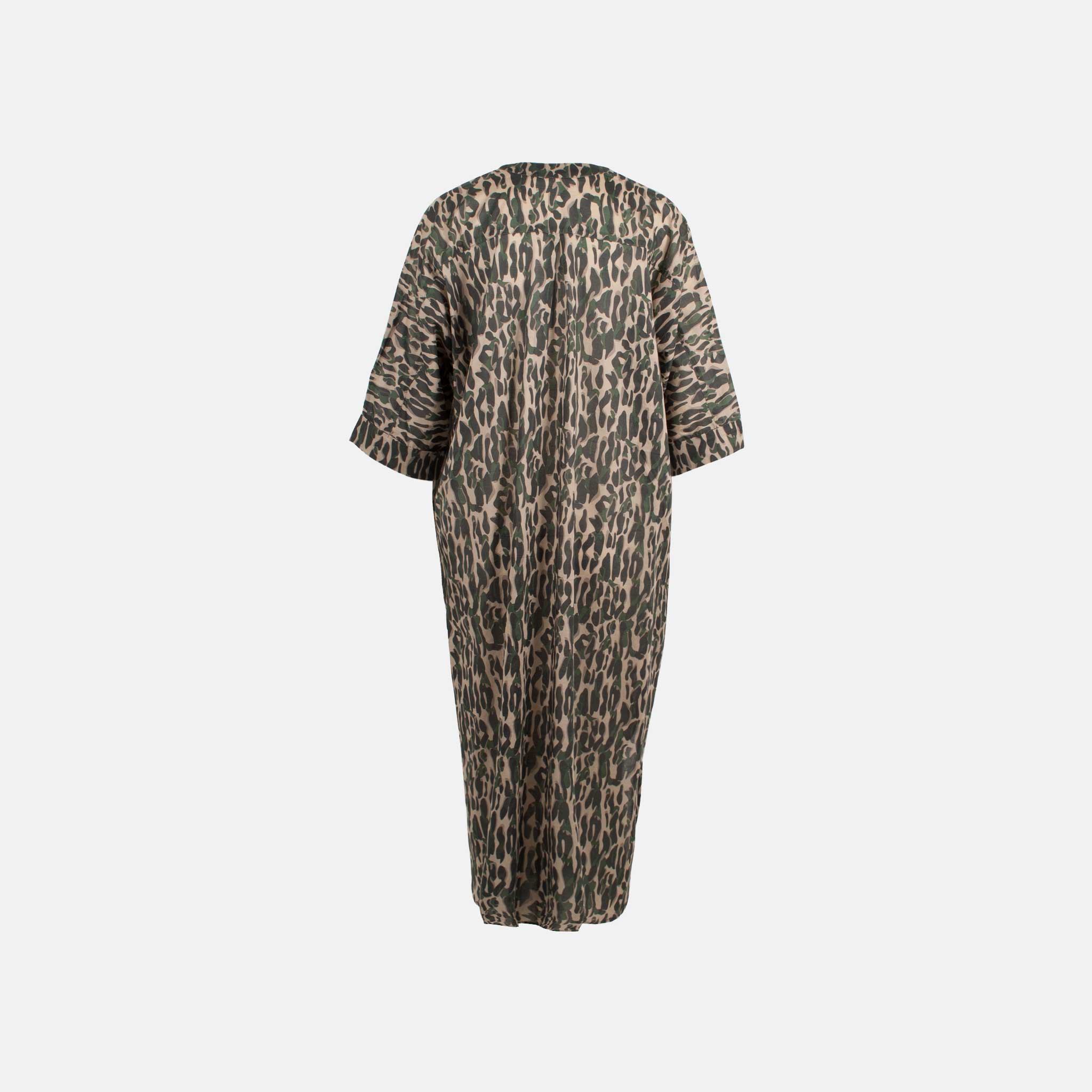 Rabens Saloner Kaftankleid Animalprint | grün