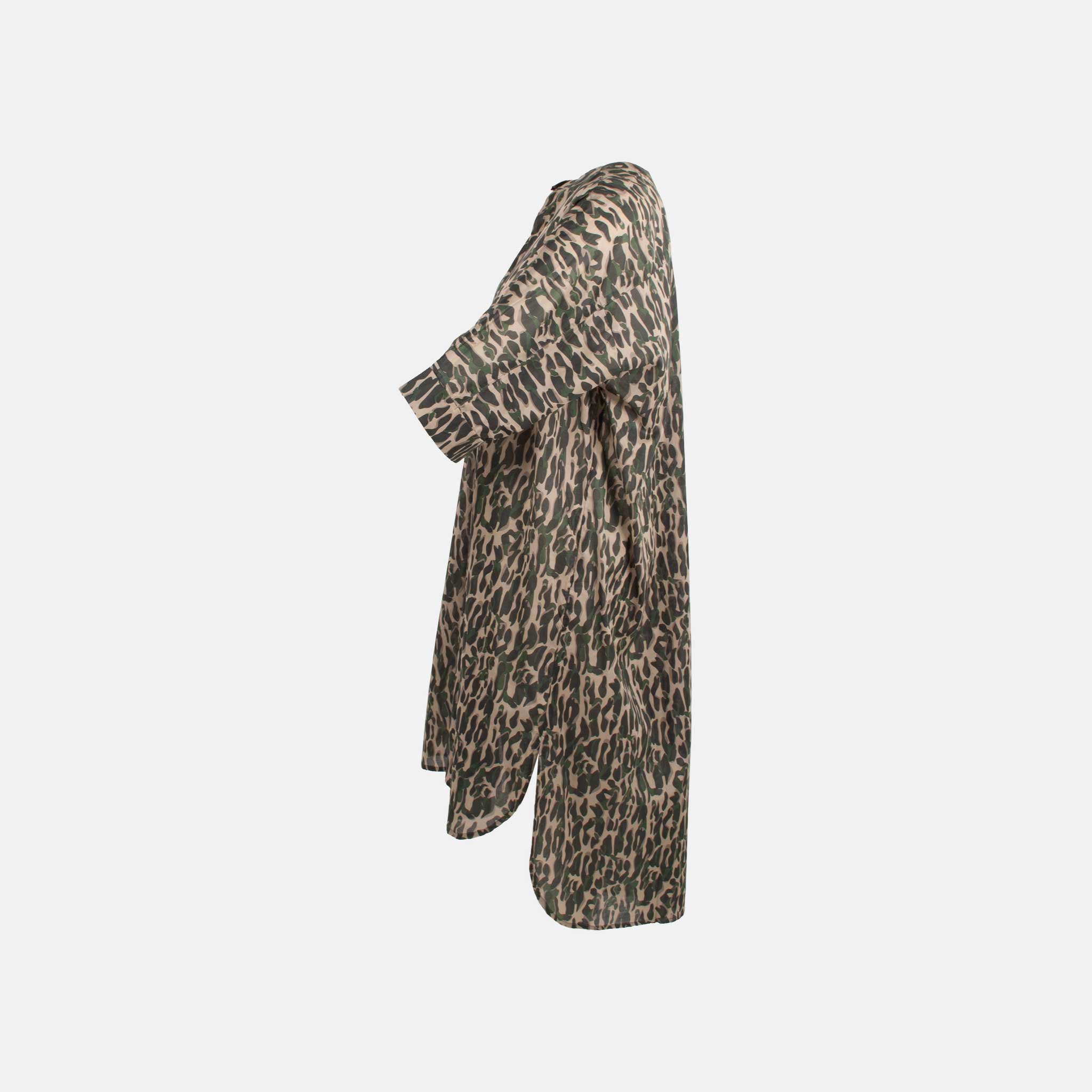Rabens Saloner Kaftankleid Animalprint | grün