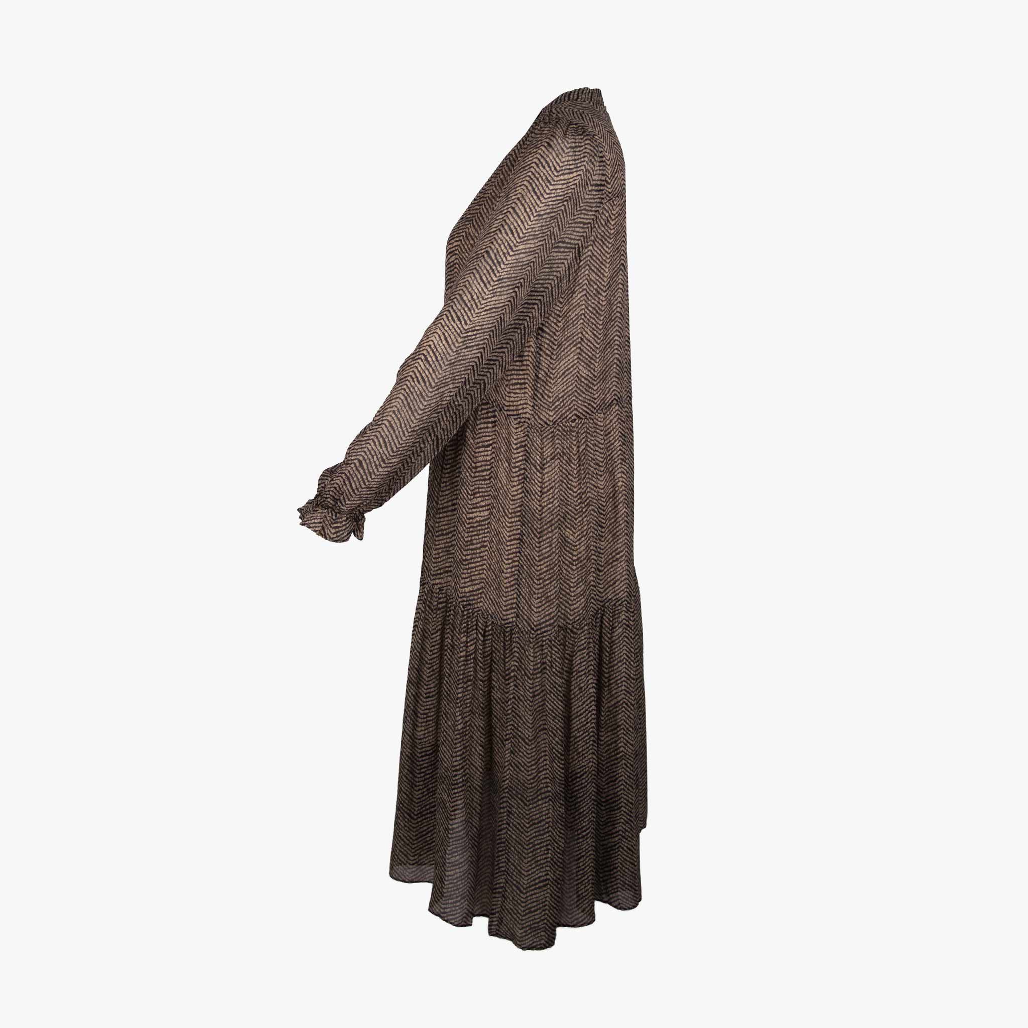 Second Female Kleid Fischgrat | schwarz-taupe