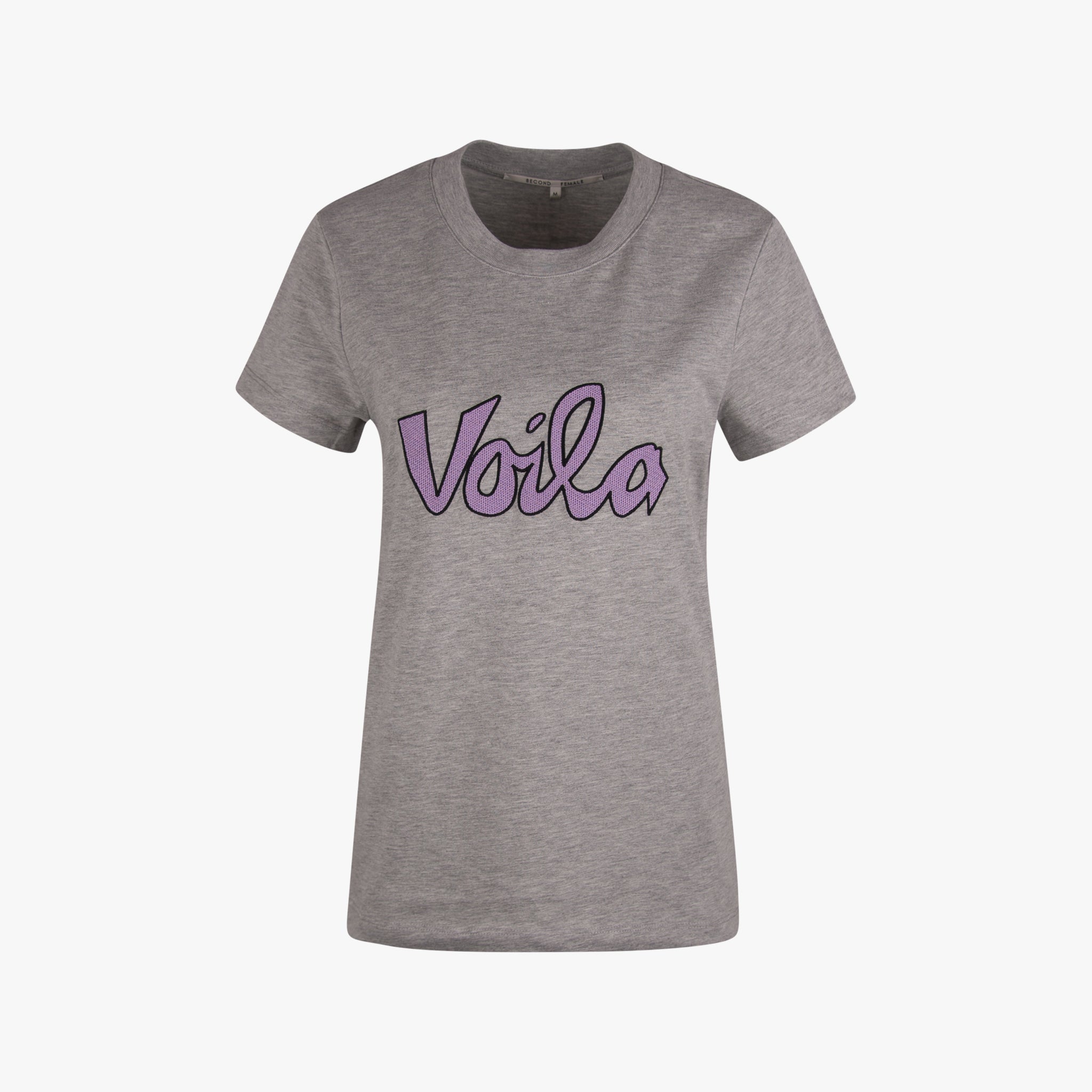 Second Female Rundhals Shirt Frontprint | lila