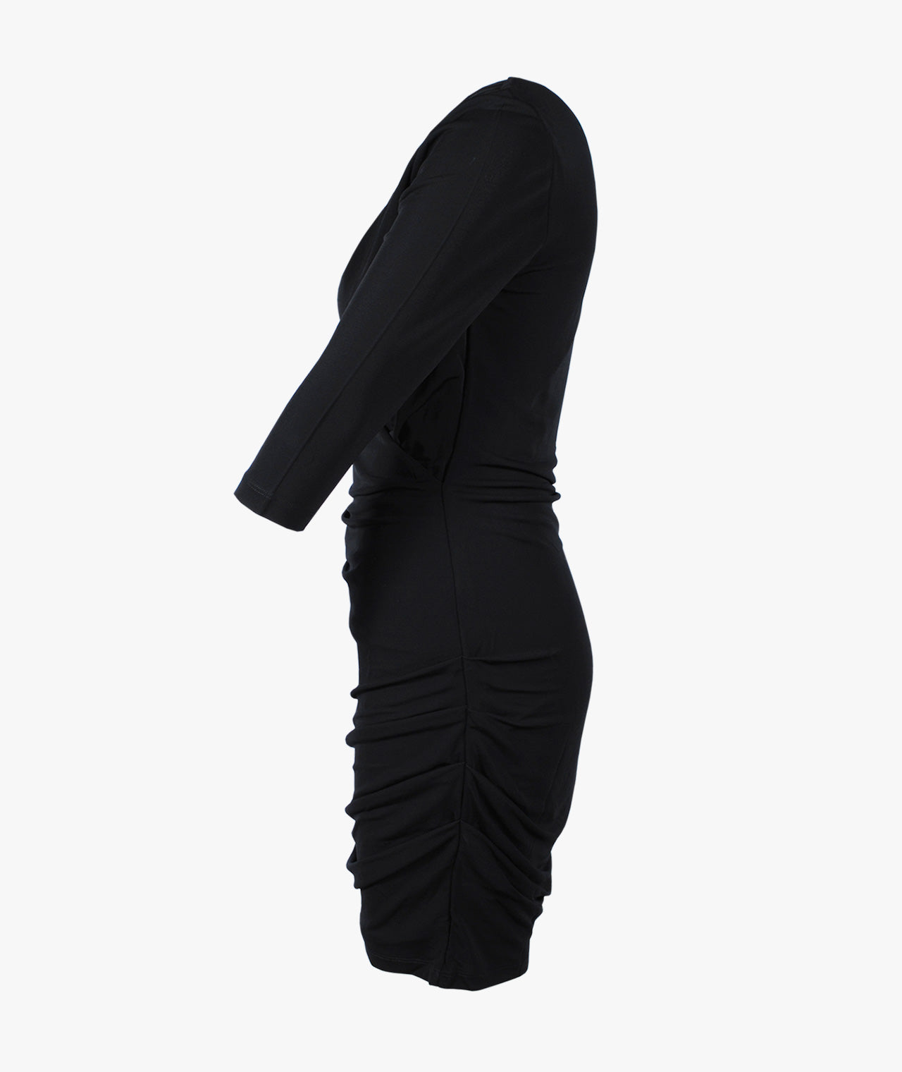Kleid Seitenraffung | schwarz