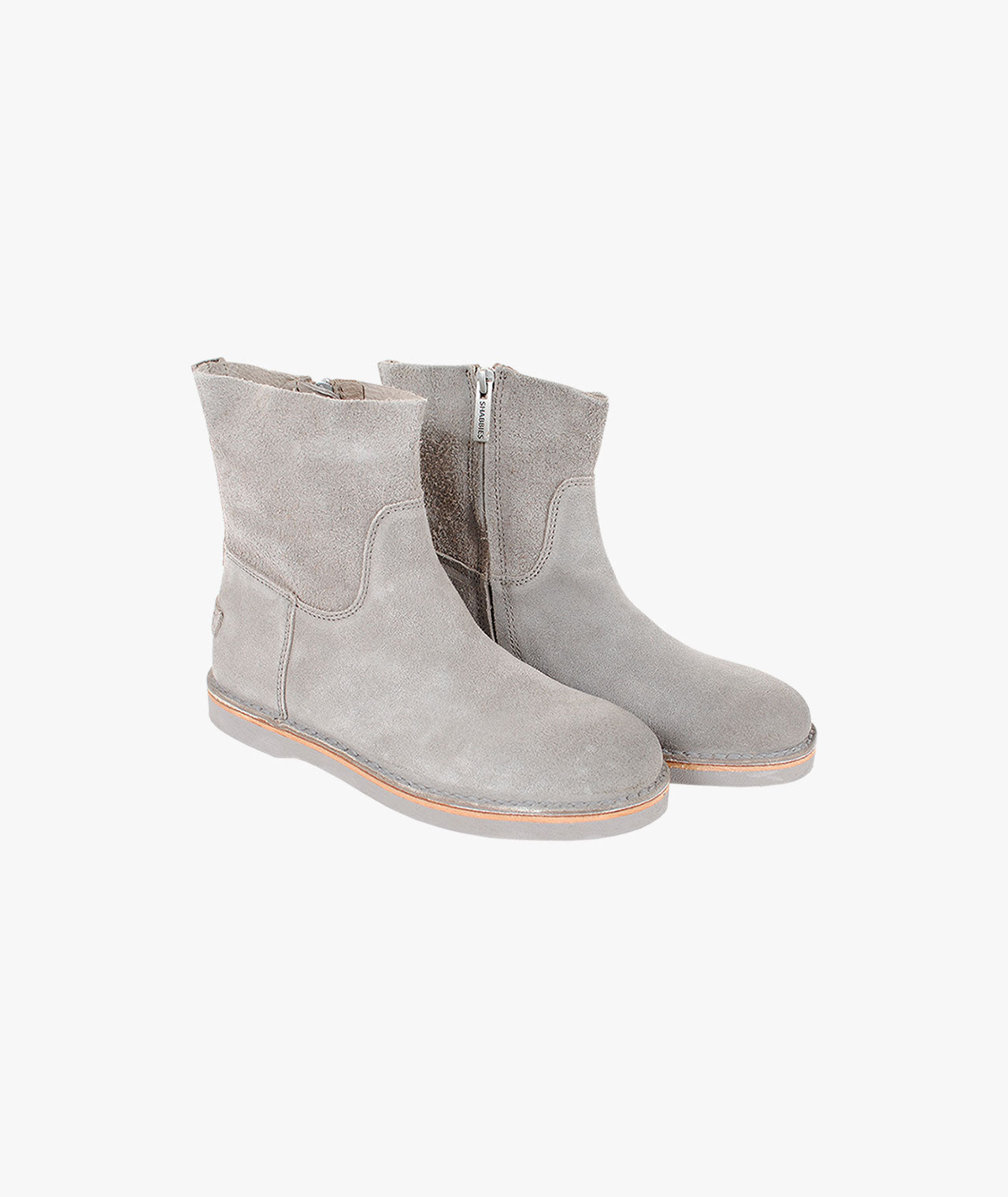 Bootie Velour Zip | grau