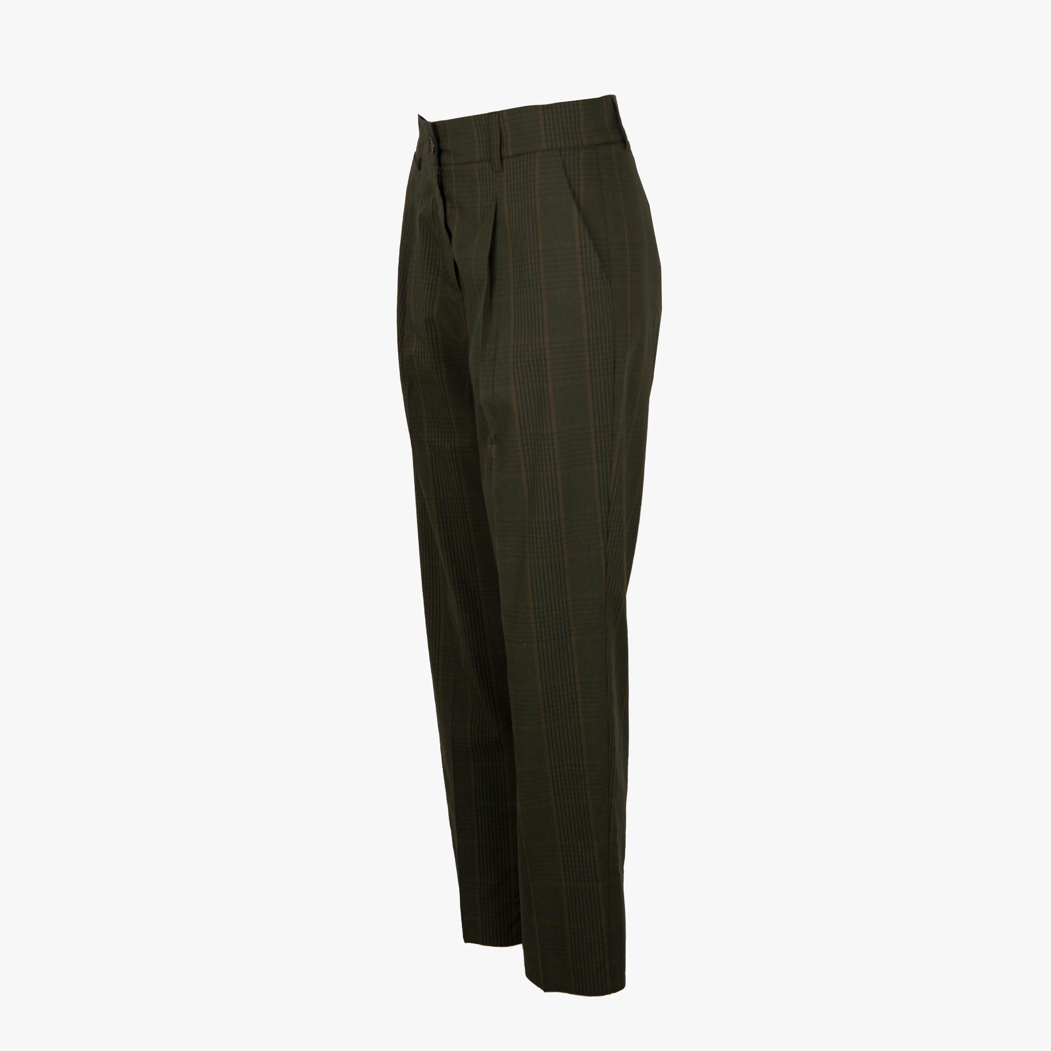 Skills & Genes Hose Karo Cropped | grün