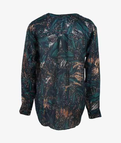 Bluse Palmprint (petrol, 32) | petrol