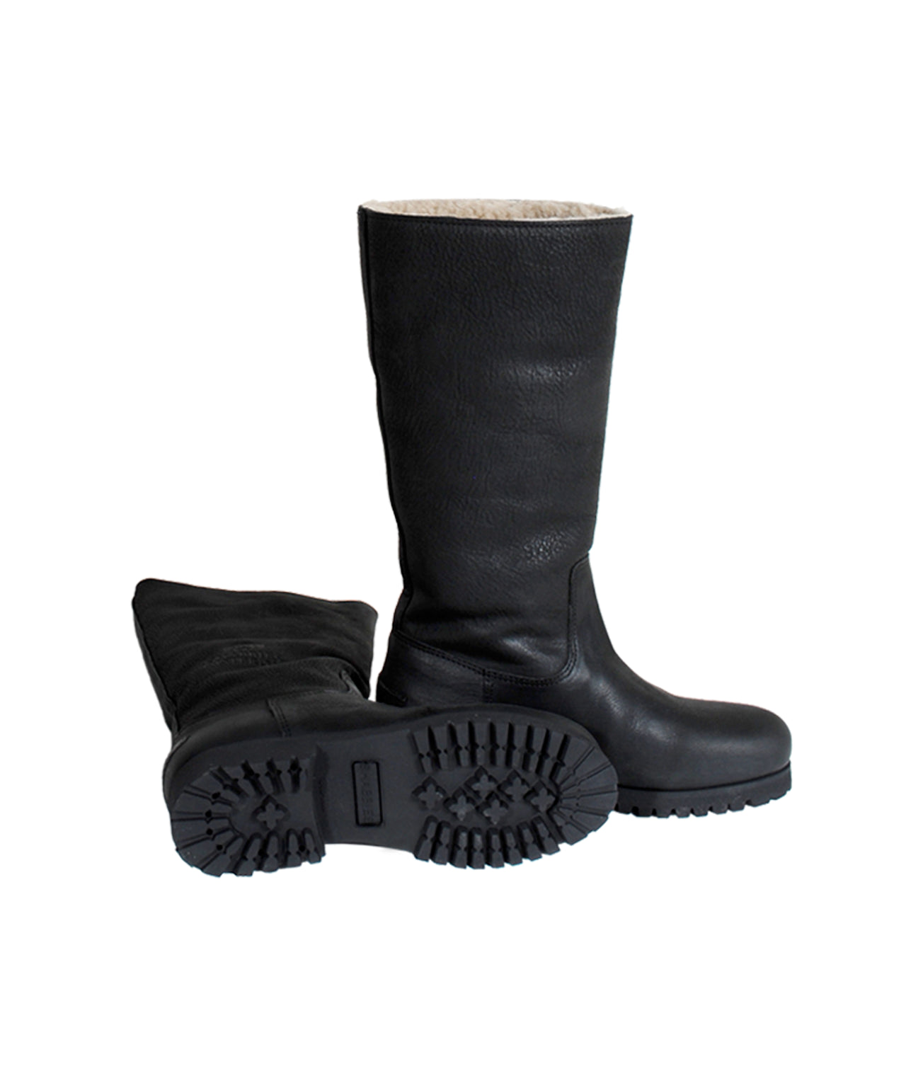 Stiefel flach Wollfutter | schwarz