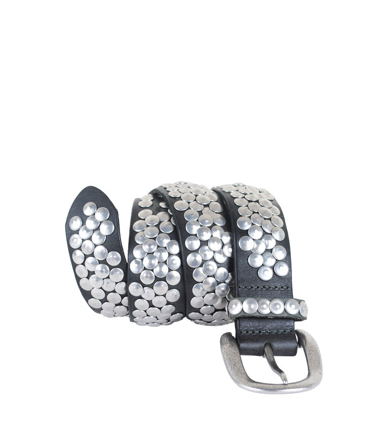 Gürtel  Nieten 4cm | dunkelgrau