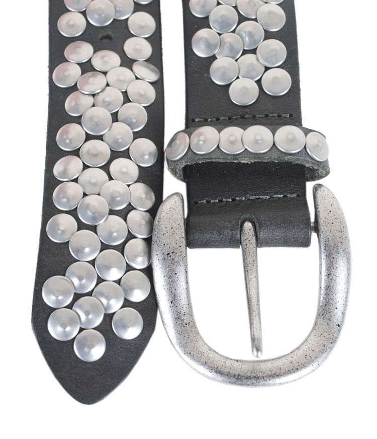 Gürtel  Nieten 4cm | dunkelgrau