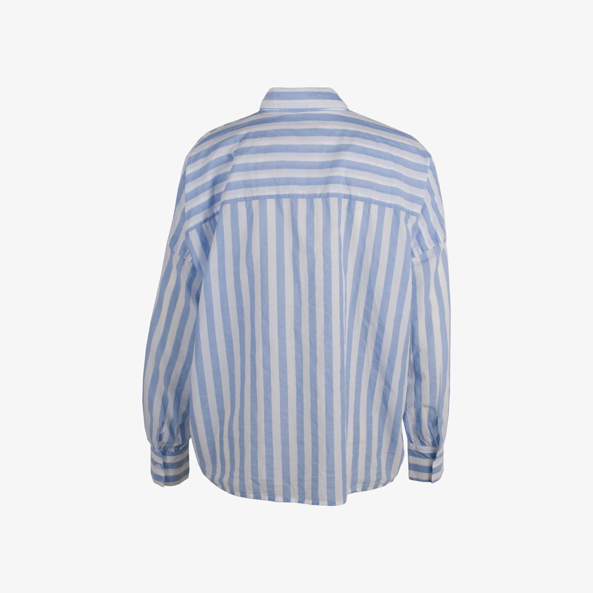 The White Shirt Bluse Oversized | blau-weiß
