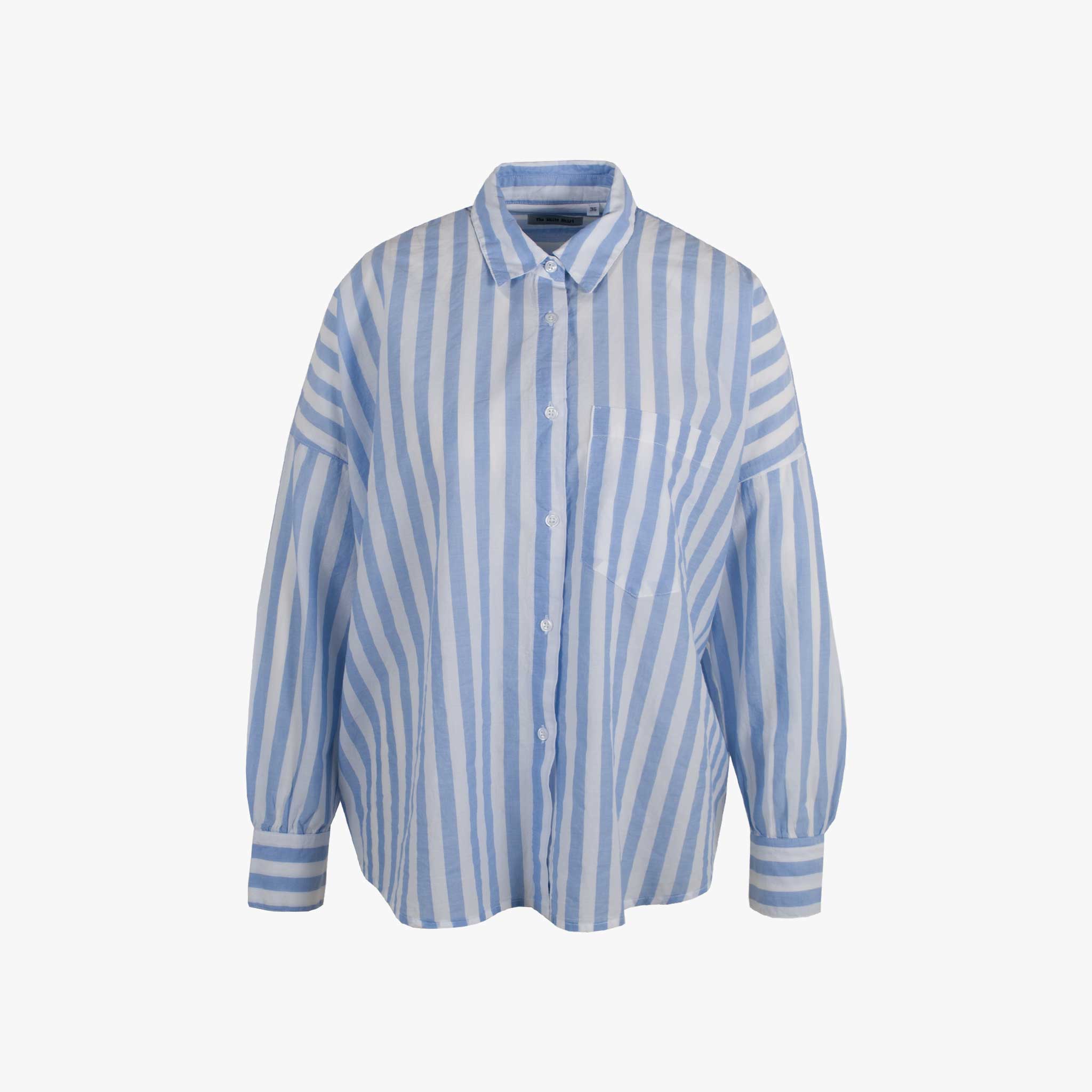 The White Shirt Bluse Oversized | blau-weiß