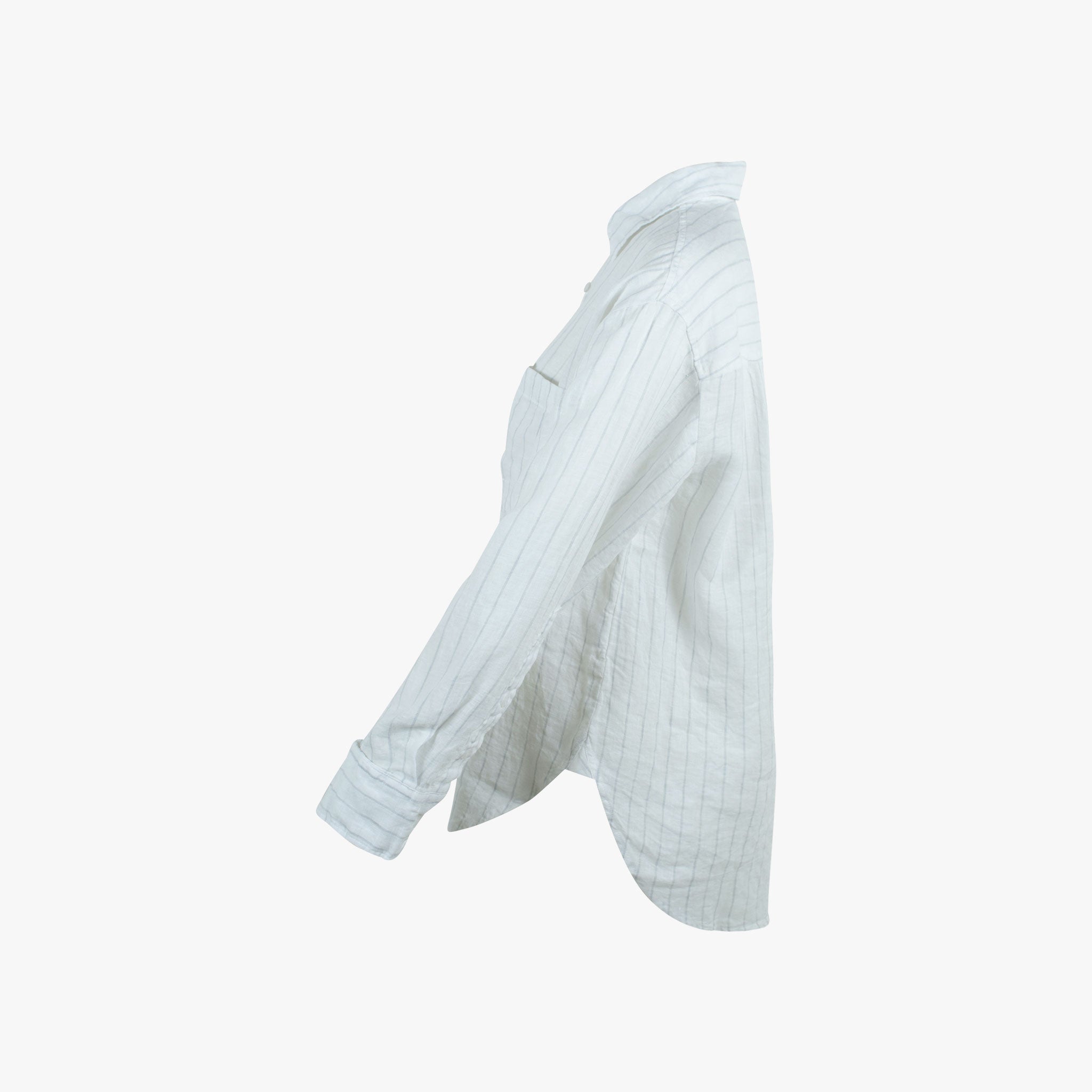 Leinenbluse Streifen | weiß