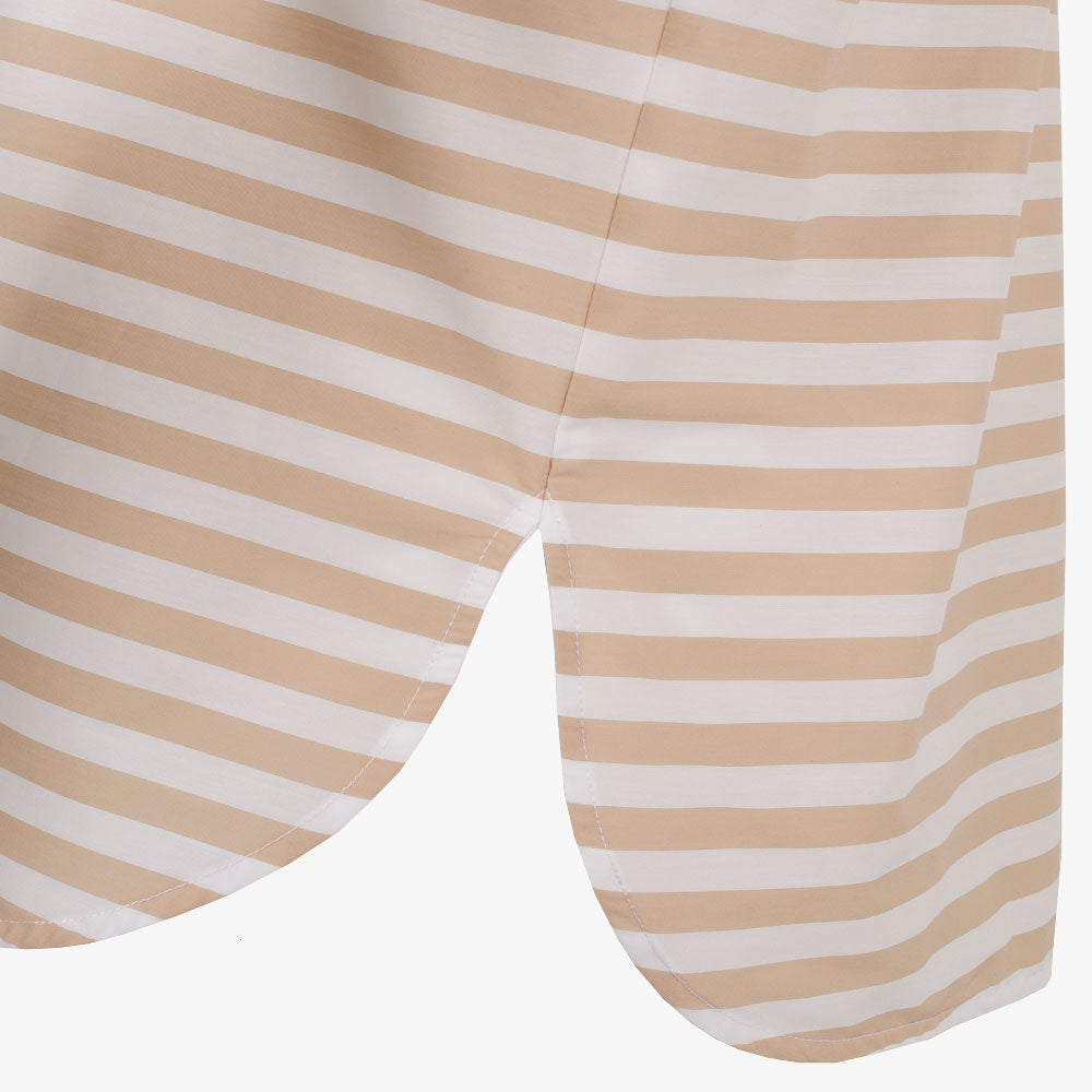 Streifenbluse o. Arm, Detail Schlitz | sand