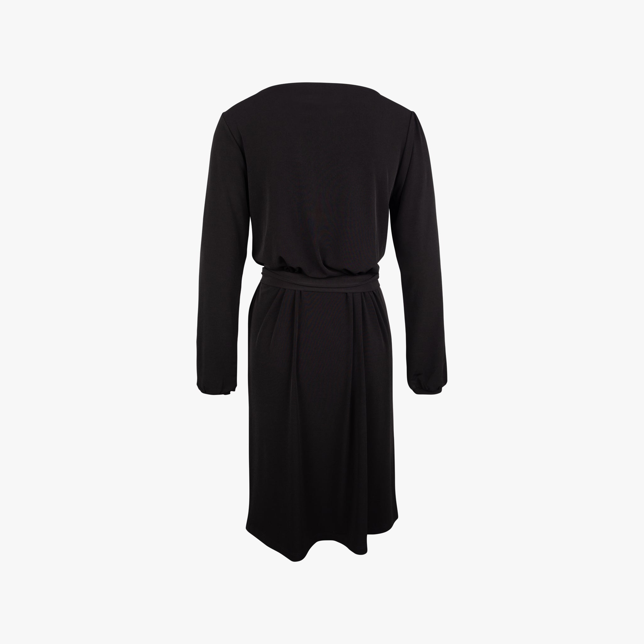 Trvl Drss Kleid Raffärmel | schwarz