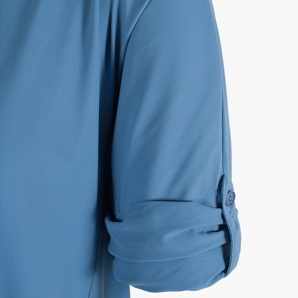Trvl Drss RH-Blusenshirt Uni | taubenblau