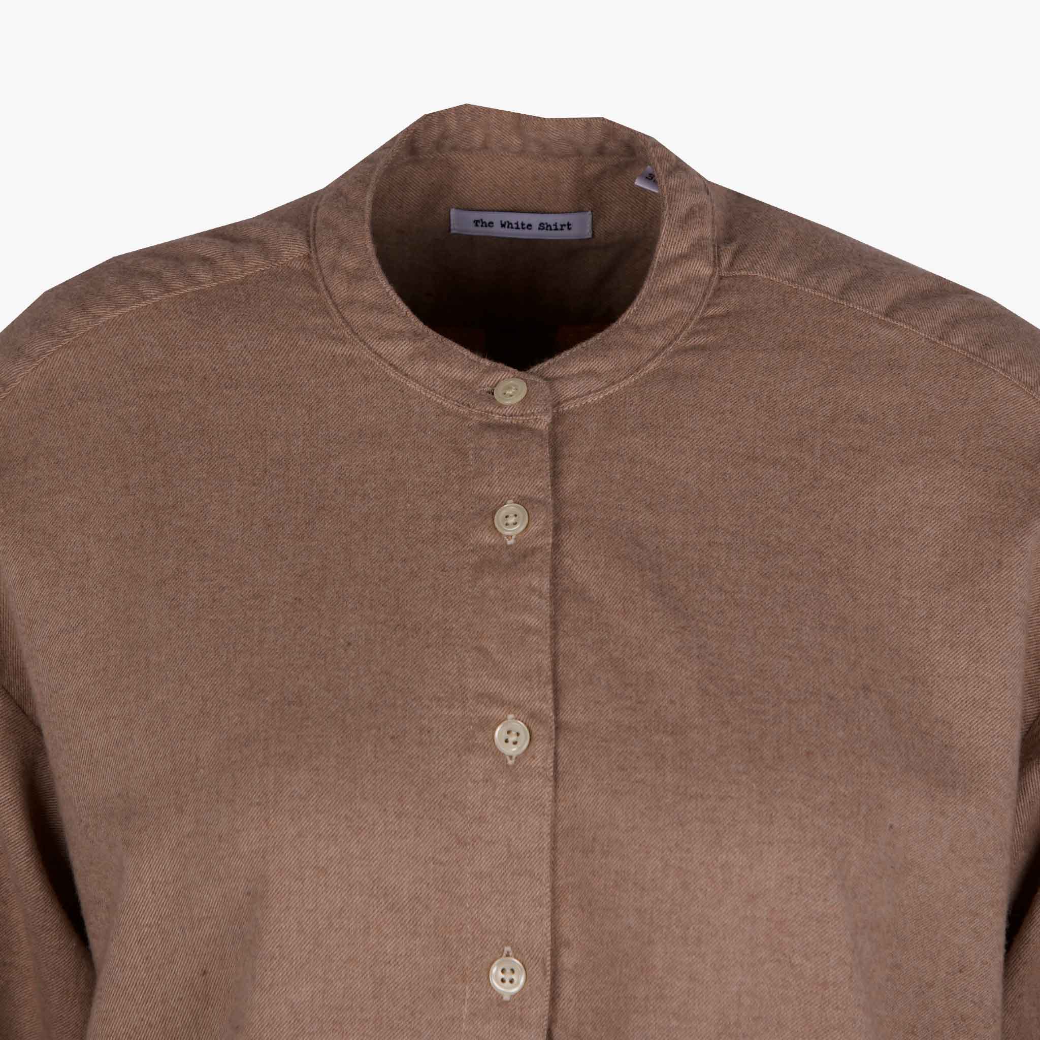 The white Shirt Hemdbluse Flanell | camel