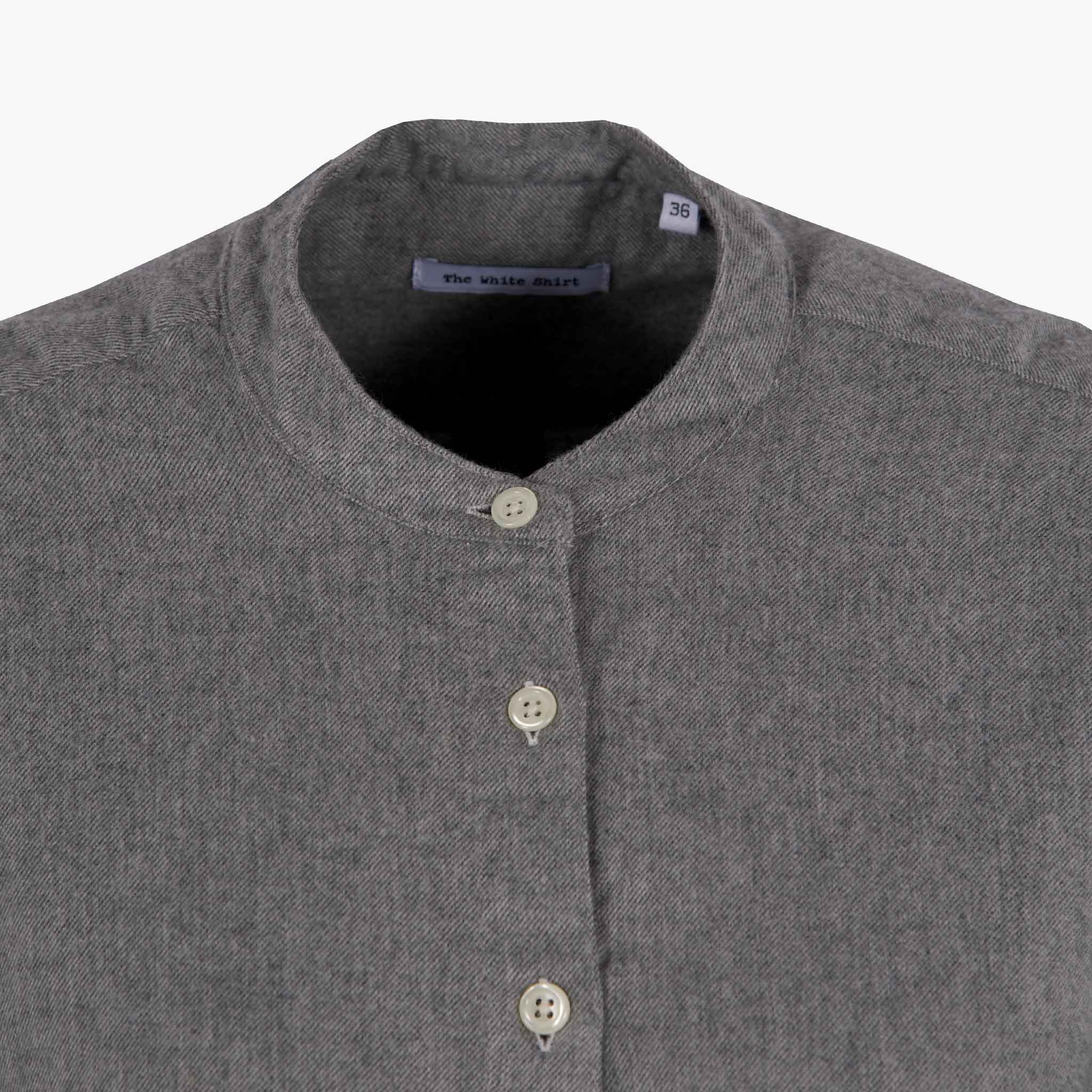 The White Shirt Hemdbluse Flanell | grau