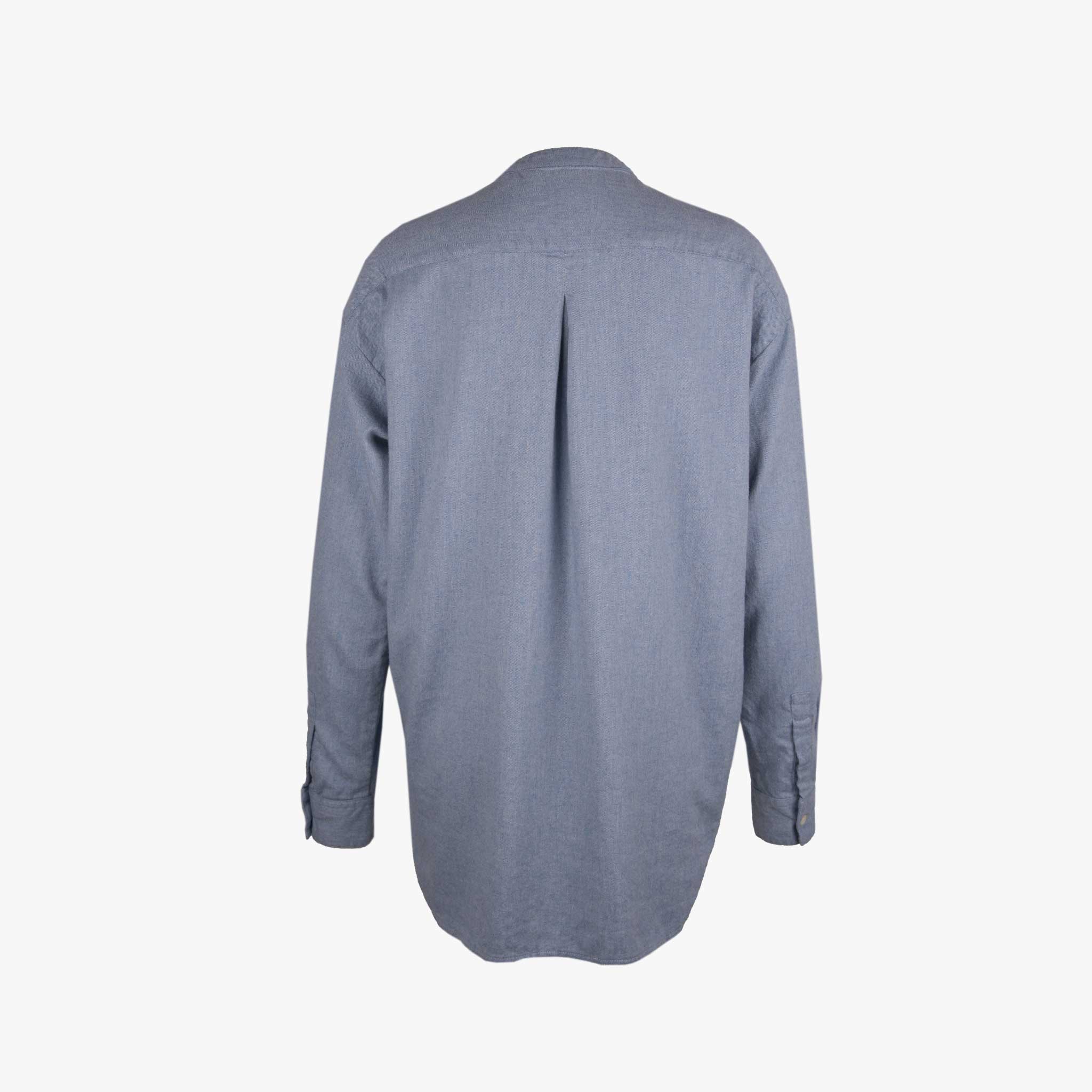 The white Shirt Hemdbluse Flanell | hellblau