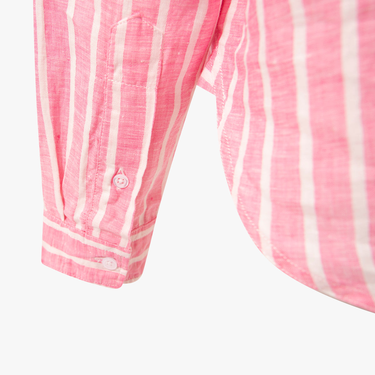 1/1 Leinenbluse Streifen | rosa