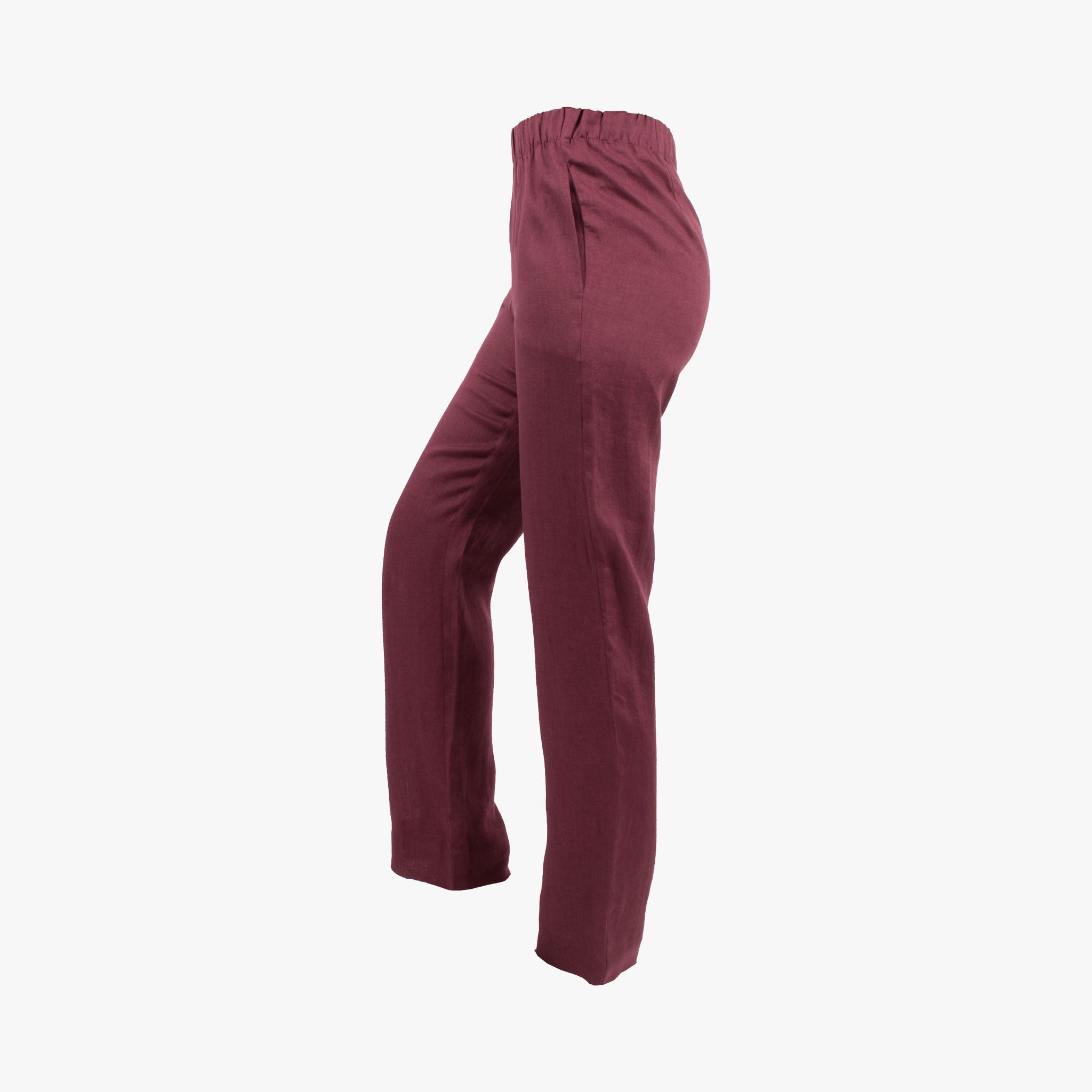 Zenggi Chinohose Leinen | bordeaux