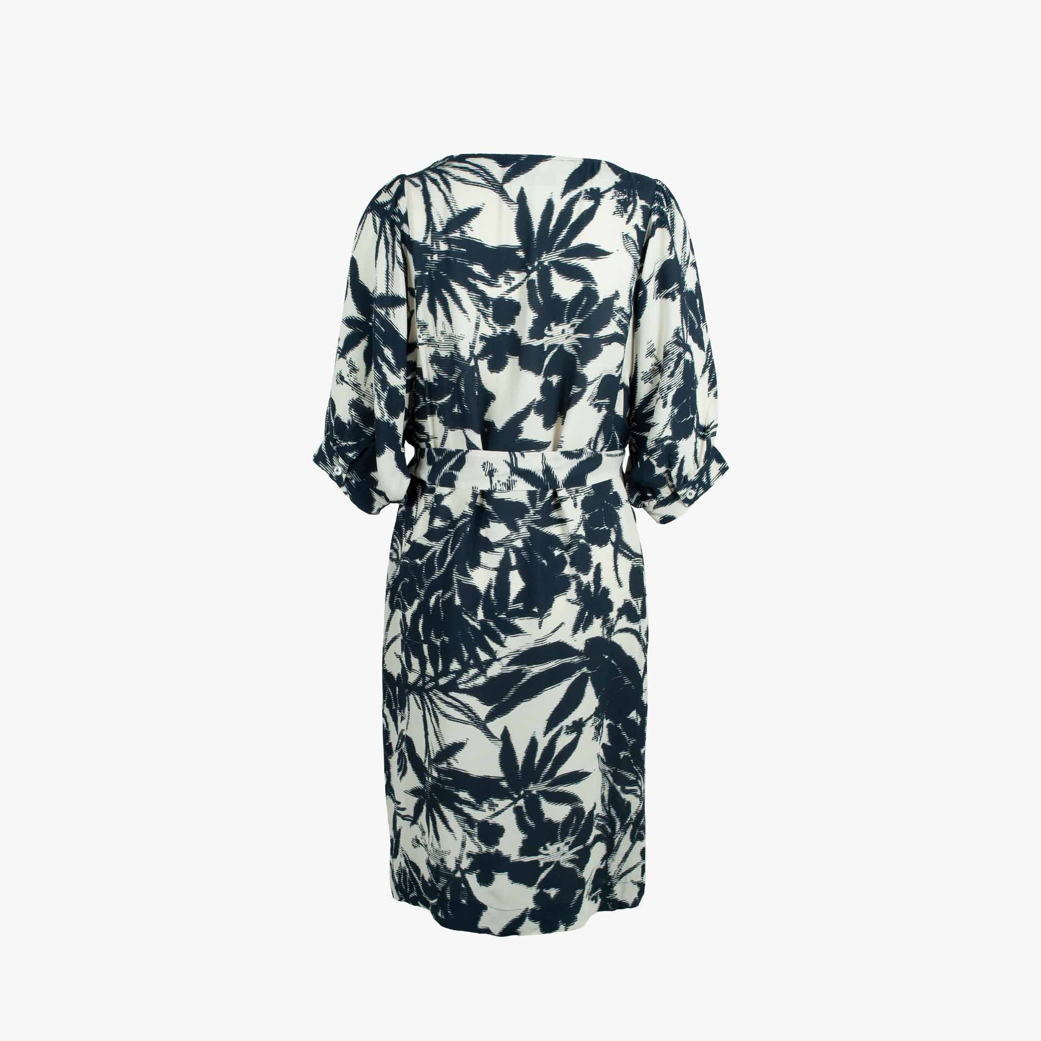 Zenggi Kleid Leafprint | dunkelblau