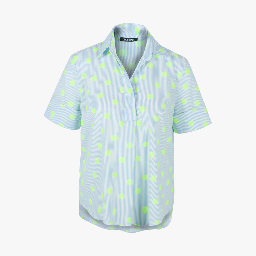 Bluse Dots Bernice | blau-weiß