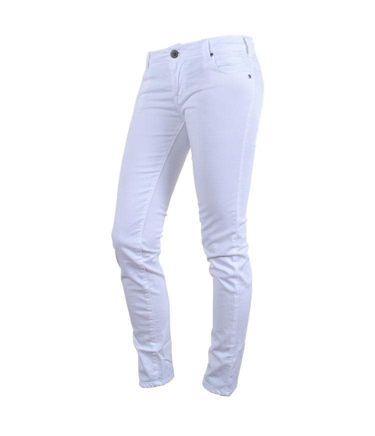 Jeans Röhre cropped bunt | weiß
