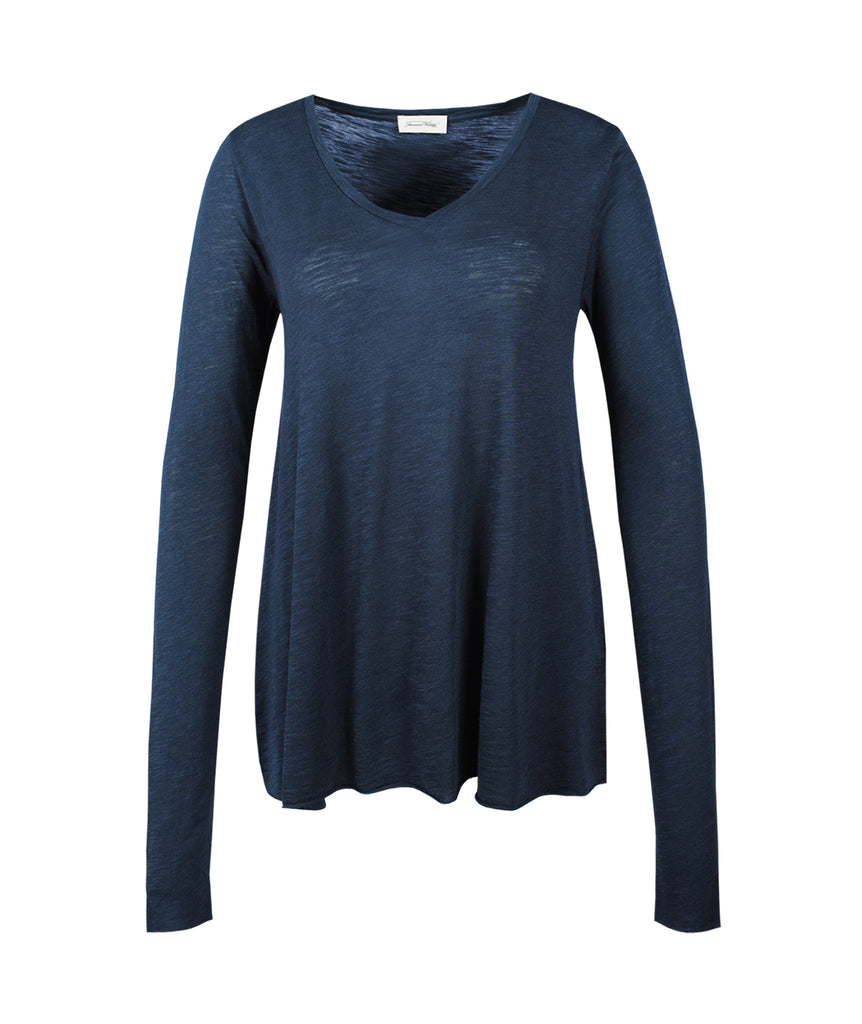 1/1 V-Shirt geflammt | graublau
