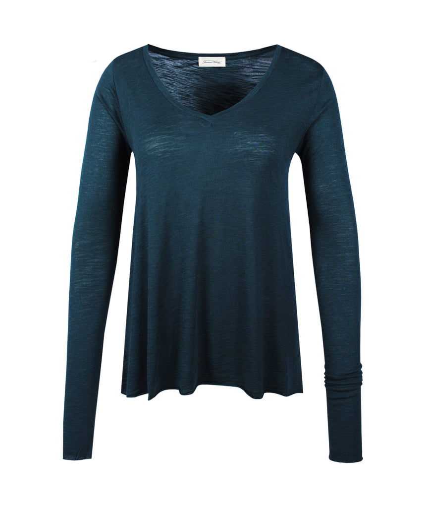1/1 V-Shirt geflammt | dunkelgrün