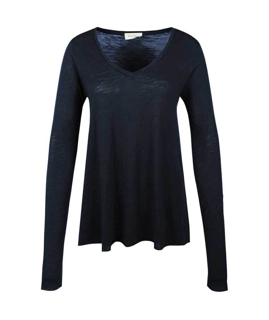 1/1 V-Shirt geflammt | navy