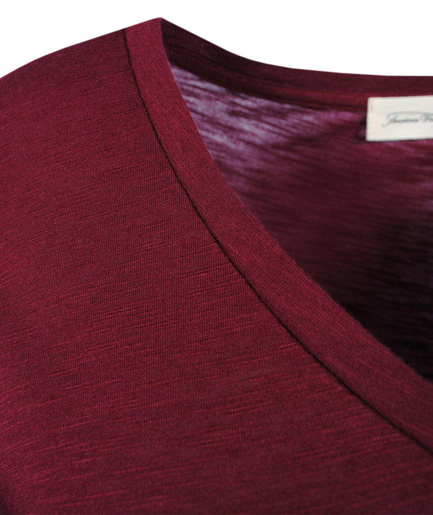 1/1 V-Shirt geflammt | dunkelrot