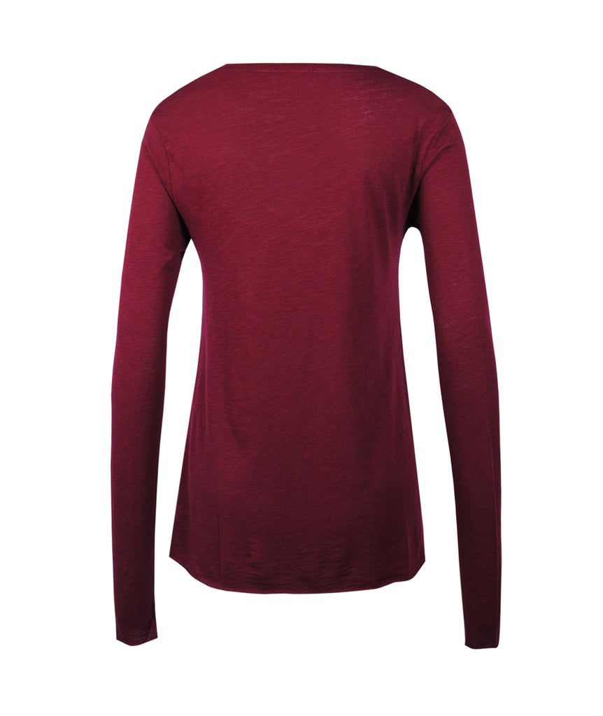 1/1 V-Shirt geflammt | dunkelrot