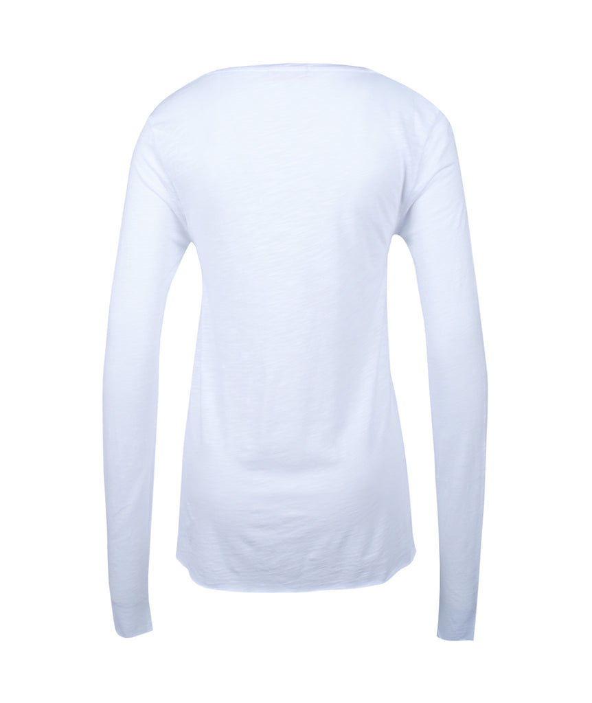 1/1 V-Shirt geflammt | weiß