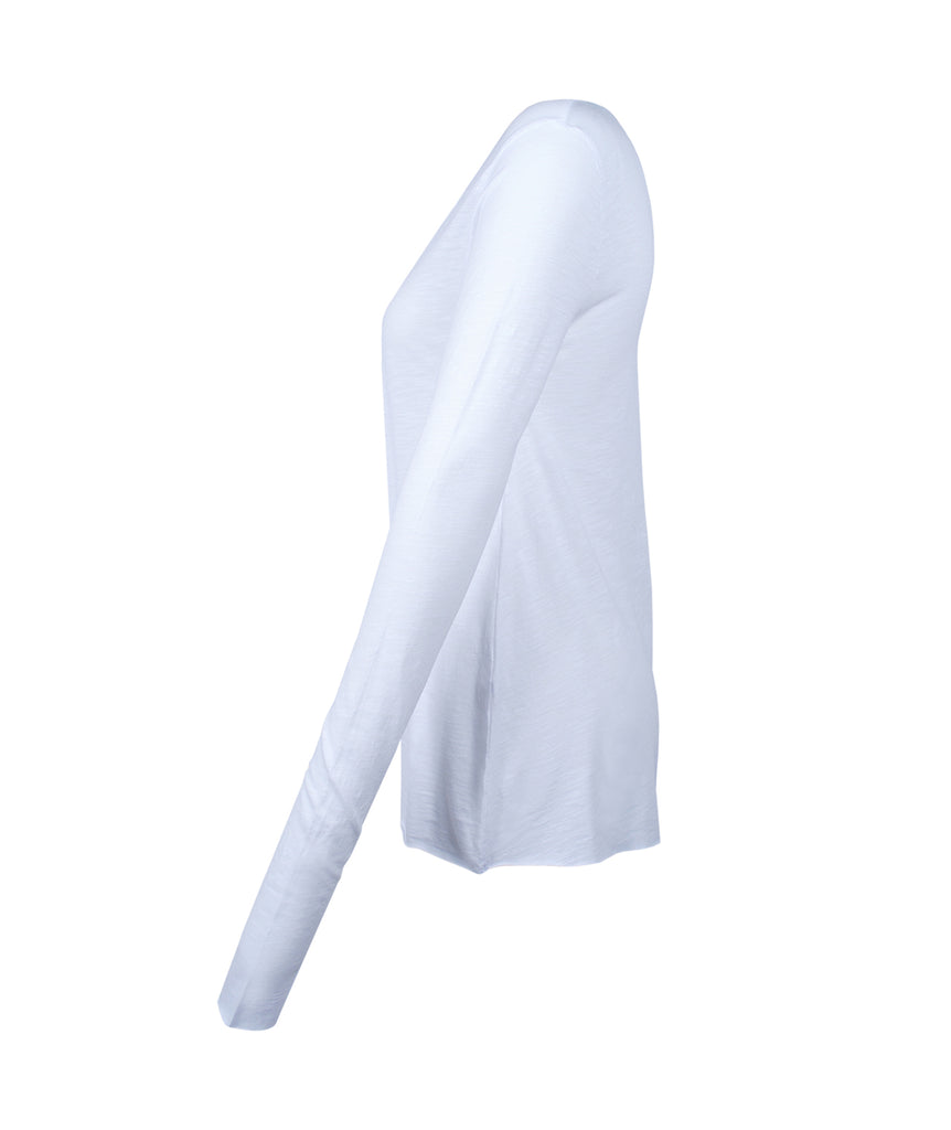 1/1 V-Shirt geflammt | weiß