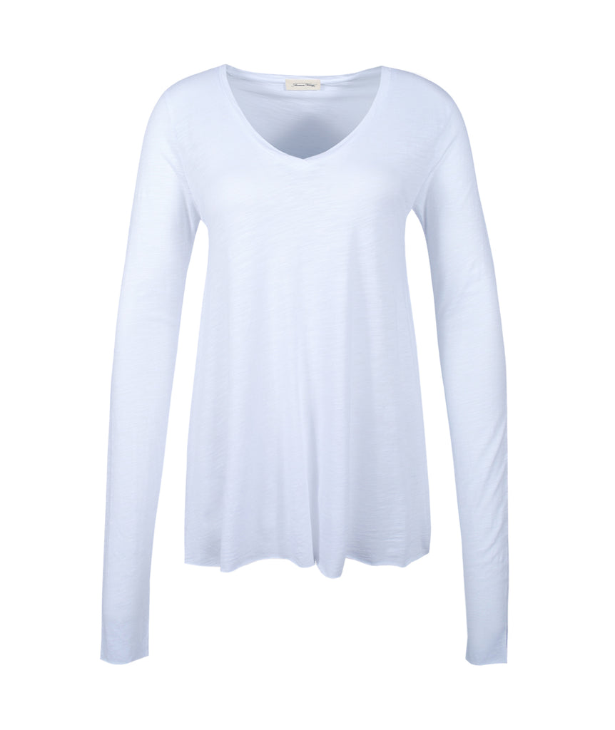 1/1 V-Shirt geflammt | weiß