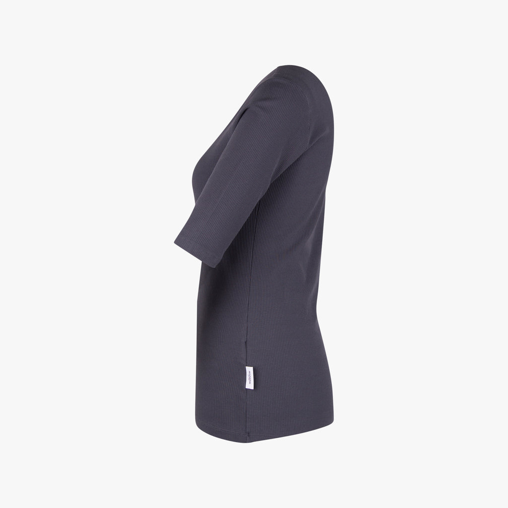 Rippenshirt | blaugrau 