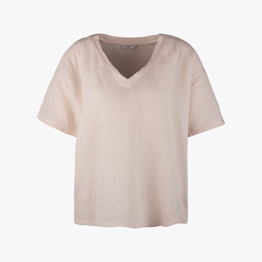V-Bluse Musselin | beige