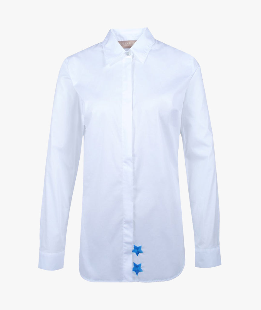 81 Hours, Longbluse Fancy Star | hellblau