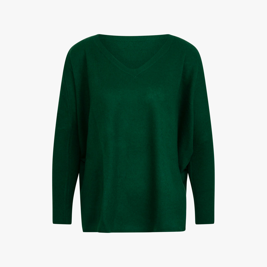 1/1 V-Poncho-Pulli | flaschengrün