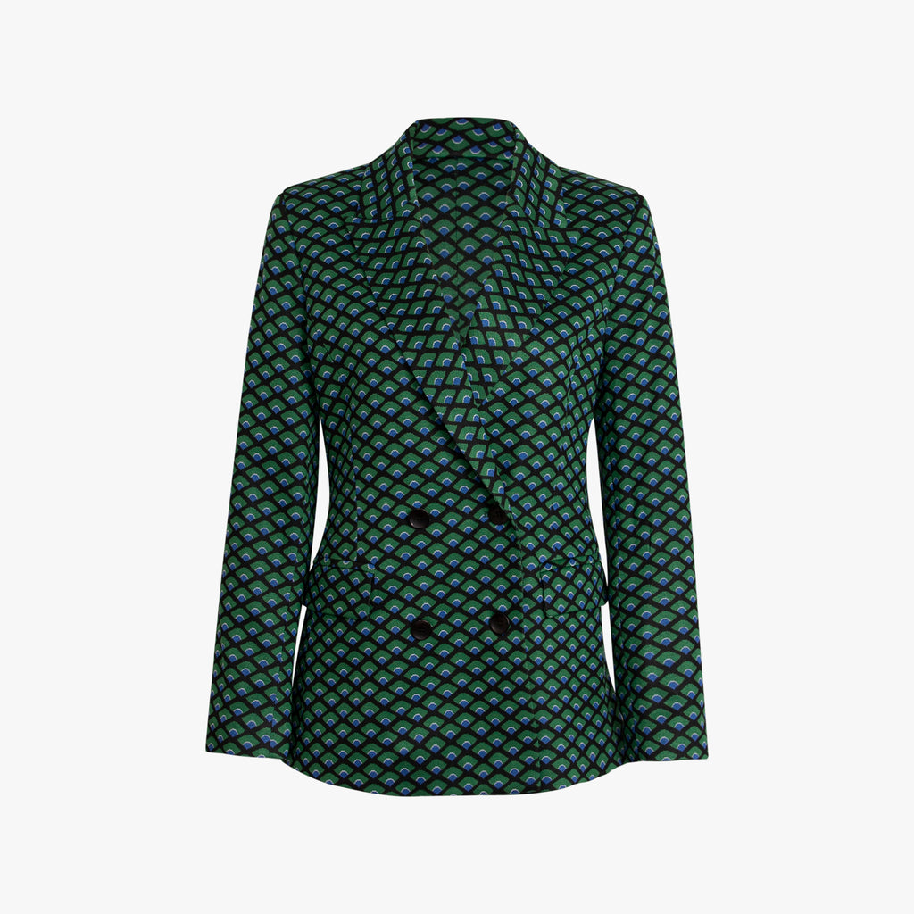 Blazer Print 2-reihig | grün