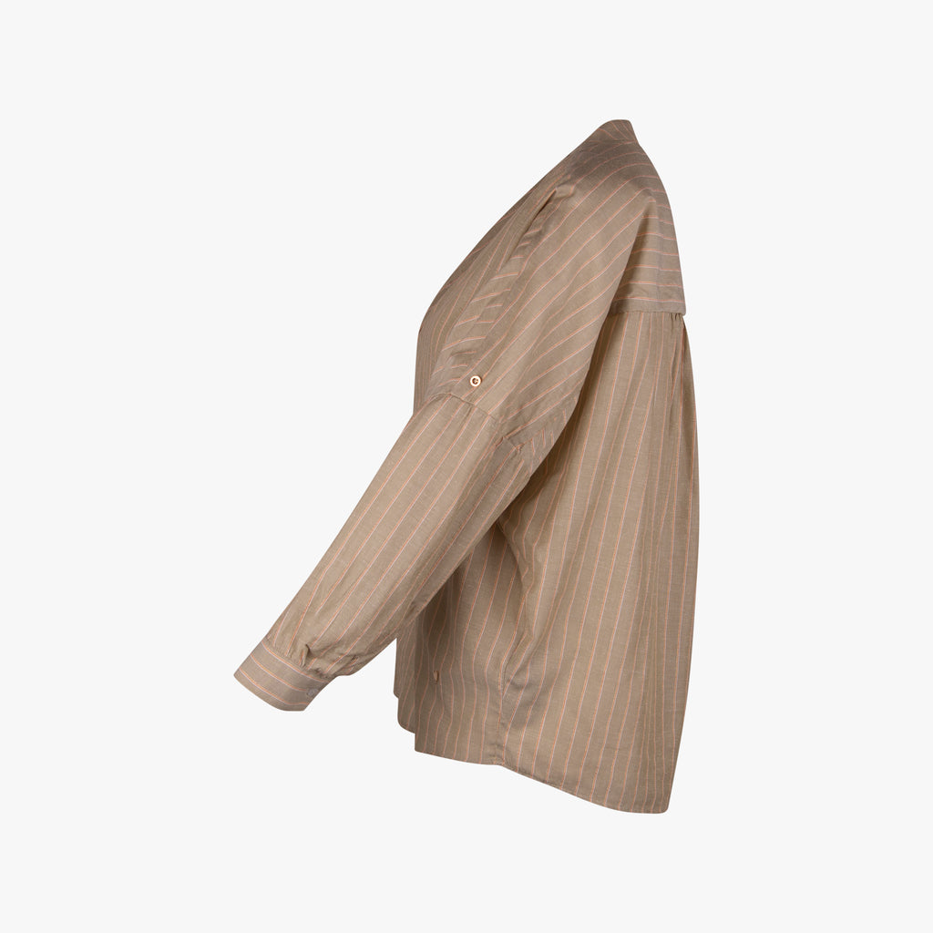 Bluse Lurex Streifen | khaki