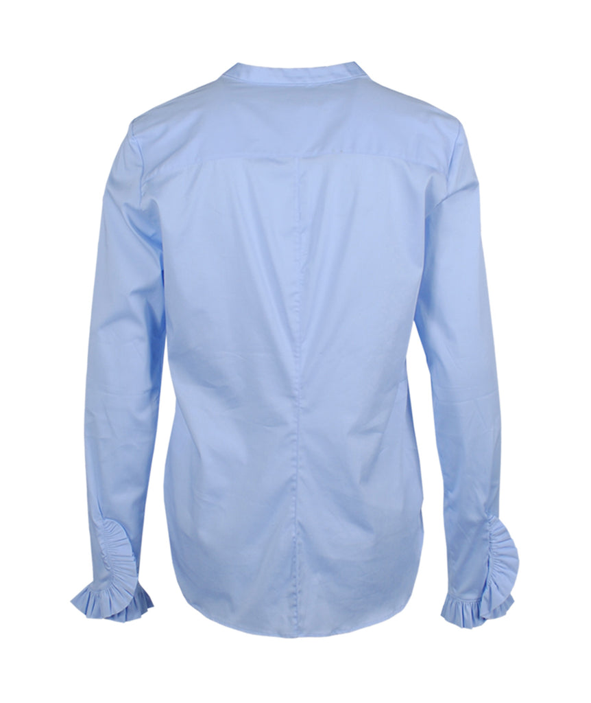 Bluse Rüsche | hellblau